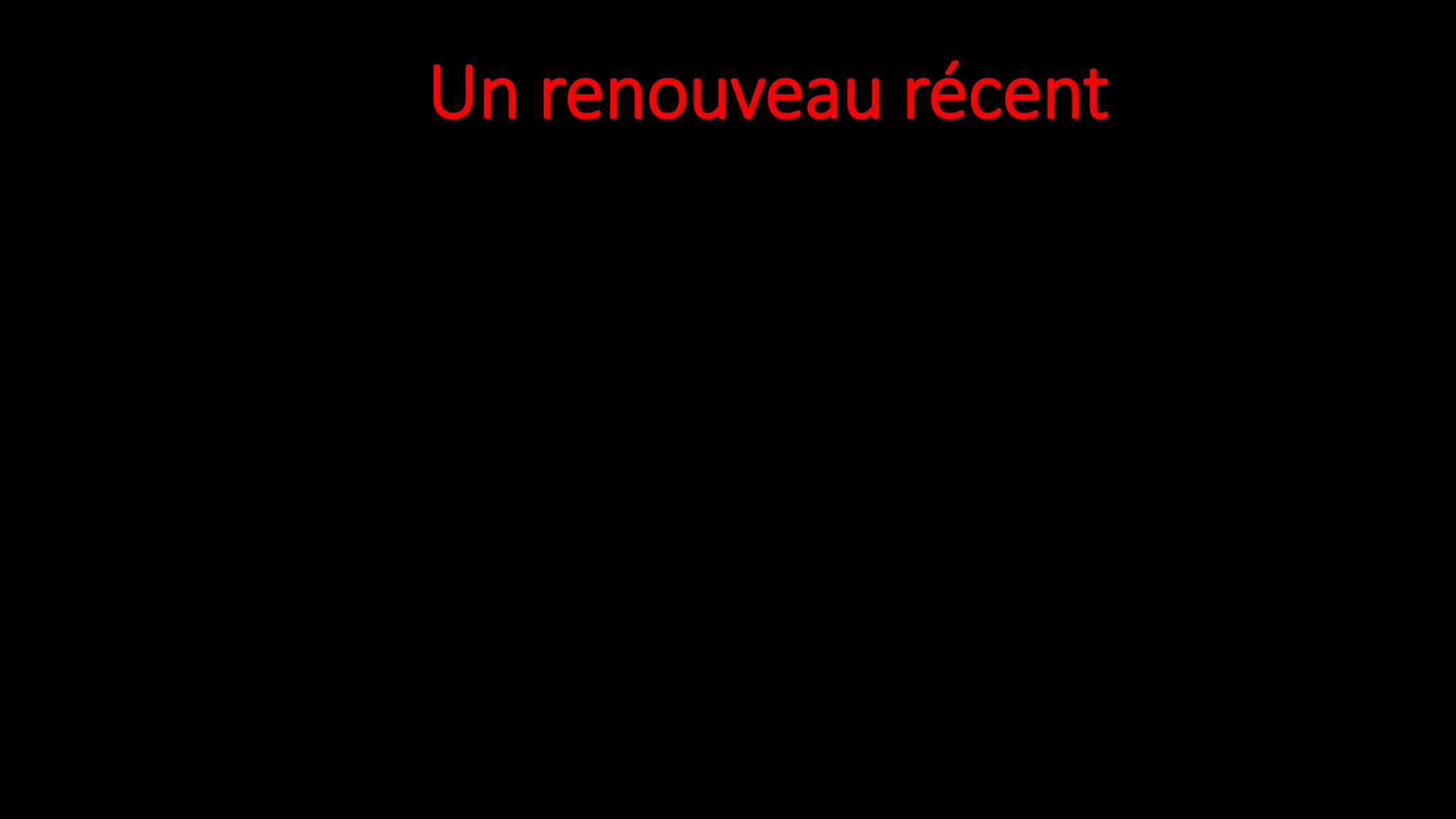 Un renouveau récent
 