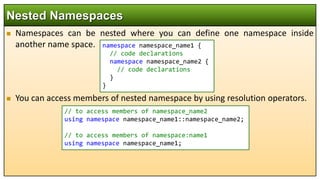 Object Oriented Programming Using C++: C++ Namespaces.pptx