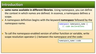 Object Oriented Programming Using C++: C++ Namespaces.pptx