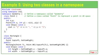 Object Oriented Programming Using C++: C++ Namespaces.pptx image.