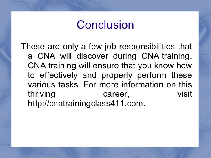 CNA Training And The Job Responsibilities of A CNA