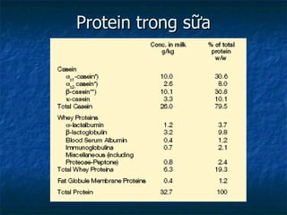 Protein trong sữa 