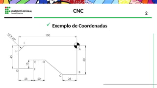 CNC
 Exemplo de Coordenadas
2
 