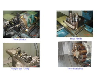 Torre elétrica
Torre hidráulica
Fixação por “Gang”
Troca rápida
 