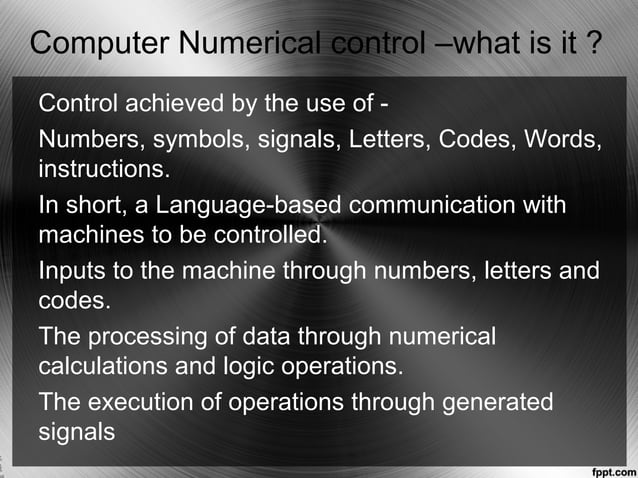 COMPUTER NUMERIC CONTROL | PPT | Radio Control | Hobbies & Interests