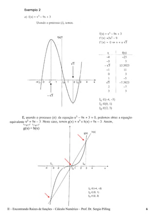 II – Encontrando Raízes de funções – Cálculo Numérico – Prof. Dr. Sergio Pilling 6
equivalente
g(x) = h(x)
 