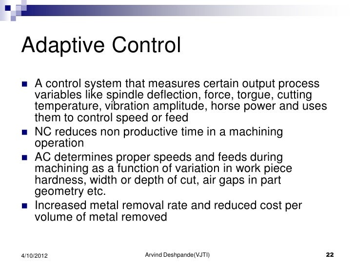 Cnc, dnc & adaptive control