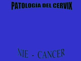PATOLOGÍA DEL CERVIX NIE  -  CANCER 