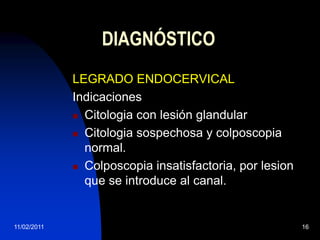 25/11/200910DIAGNÒSTICOCitología Cervical Ca cérvix    Grupos de células con núcleos grandes, hipercromaticos