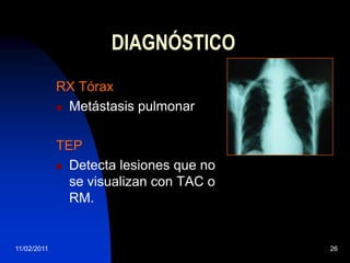 25/11/200917DIAGNÓSTICOCUADRO CLÍNICOSe relacionan con la extensión de la anormalidad.70% asintomáticas en estadio Ia135% asintomáticas en estadio Ib8% asintomáticas en estadio II
