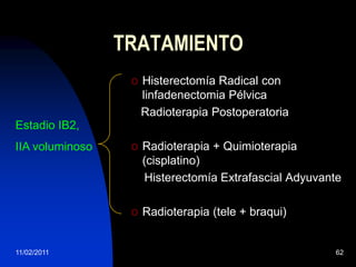 25/11/200947TRATAMIENTOPuede consistir en cirugía o radioterapia o encombinación de ambas. 