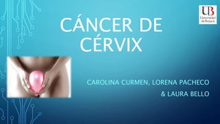 CÁNCER DE
CÉRVIX
CAROLINA CURMEN, LORENA PACHECO
& LAURA BELLO
 