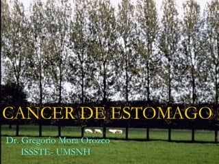 CANCER DE ESTOMAGO
Dr. Gregorio Mora Orozco
ISSSTE- UMSNH
 