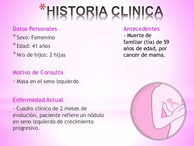 Historia Clinica De Cancer De Mama