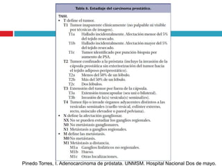 Pinedo Torres, I. Adenocarcinoma de próstata. UNMSM. Hospital Nacional Dos de mayo.
 