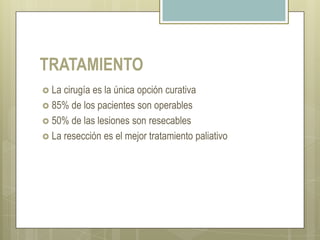 ESTADIO               T                        N                                M   la                         T1                      N0                               M0   lb                         T1                      N1                               M0                               T2                      N0                               M0                               T3                      N0                               M0  ll                            T1                      N2                              M0                                T2                      N1                              M0                                T3                      N0                              M0  llla                          T2                      N2                             M0                                 T3                      N1                            M0                                 T4                      N0                            M0 lllb                           T3                       N2                            M0                                 T4                       N1                            M0  lV                            T4                       N2                            M0                             cualquier T         cualquier N                   M1