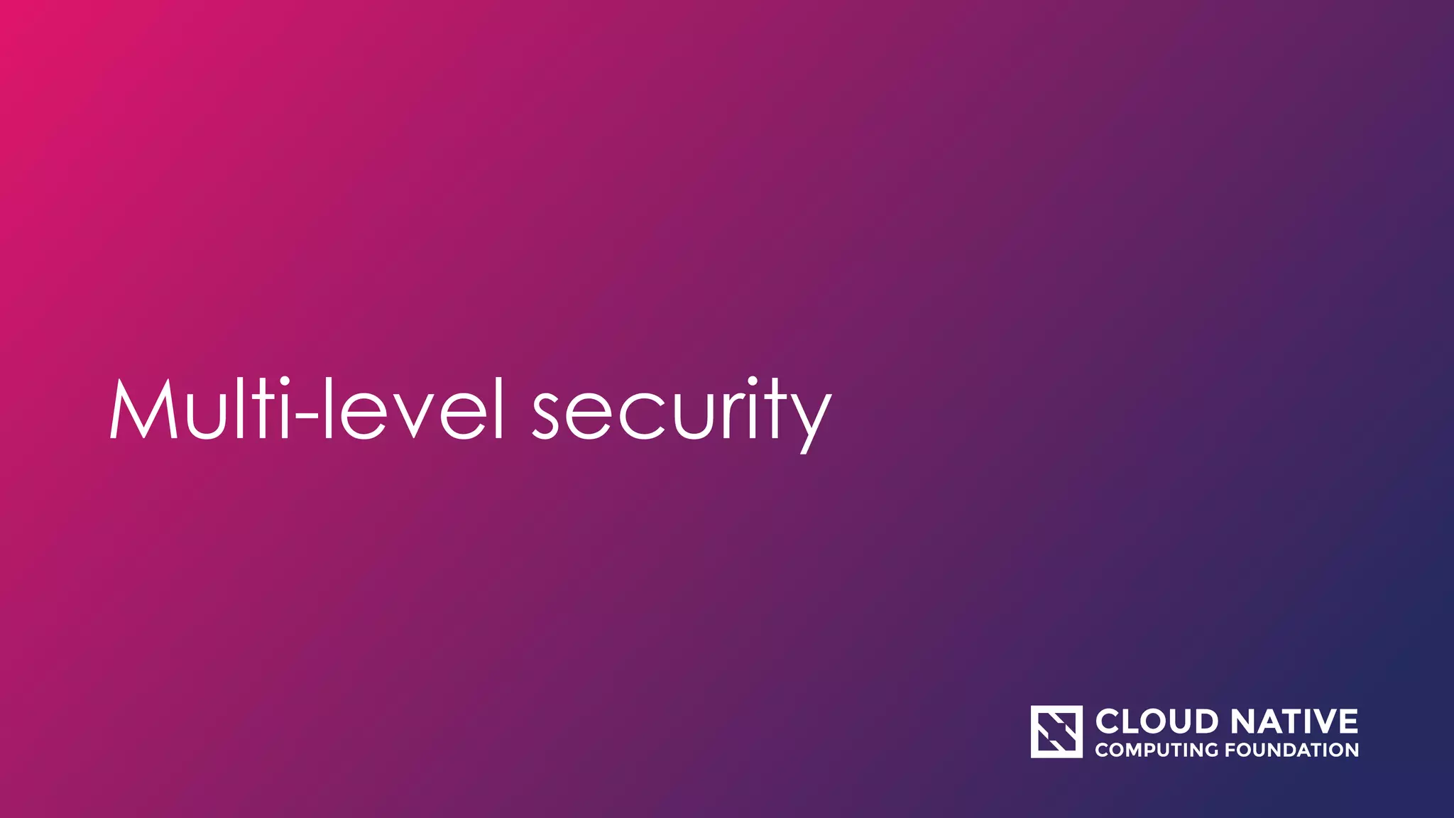 Multi-level security
 