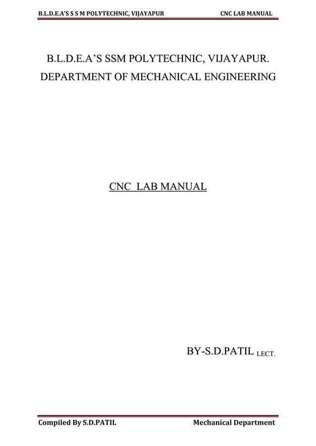 Cnc lab manual PDF
