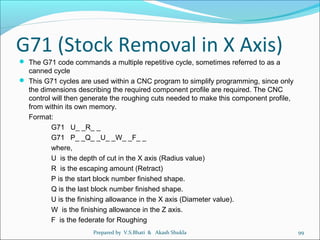 G71 Simple Example CNC Lathe Operating & Programming | PPT