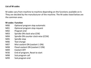 CNC PROGRAMMING FOR BEGAINER Part 1 | PPTX