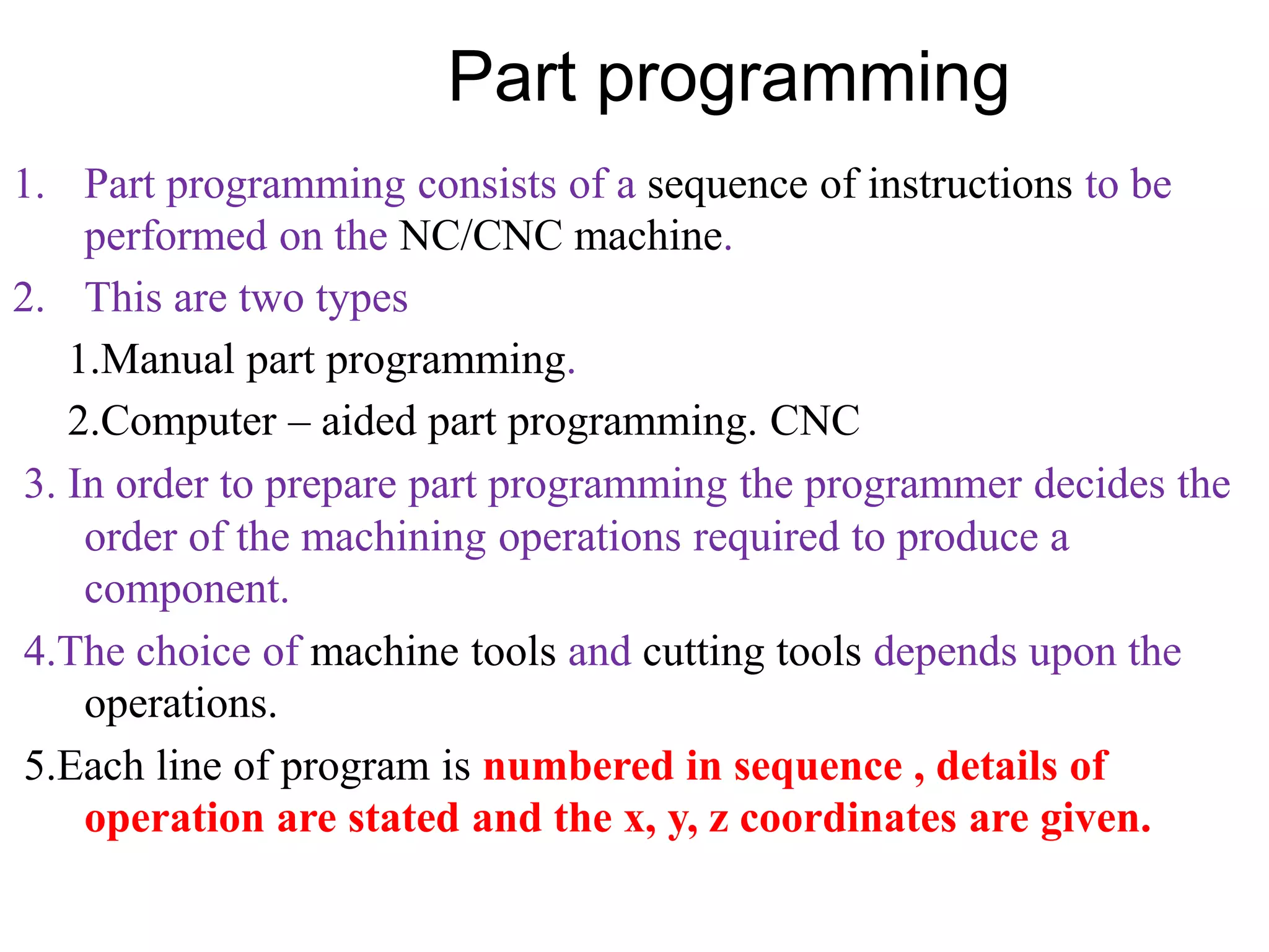 CNC part programming | PPTX
