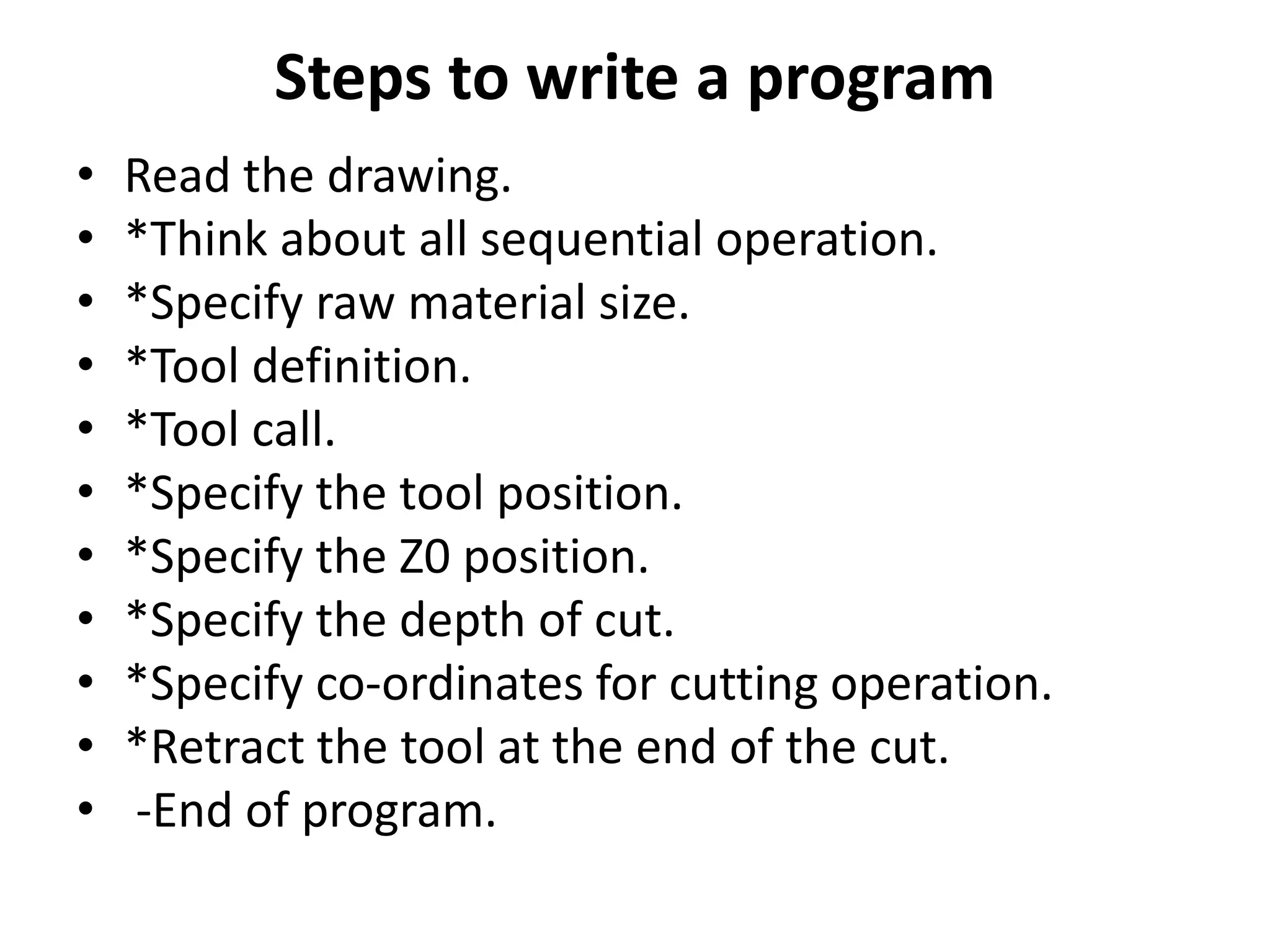 CNC part programming