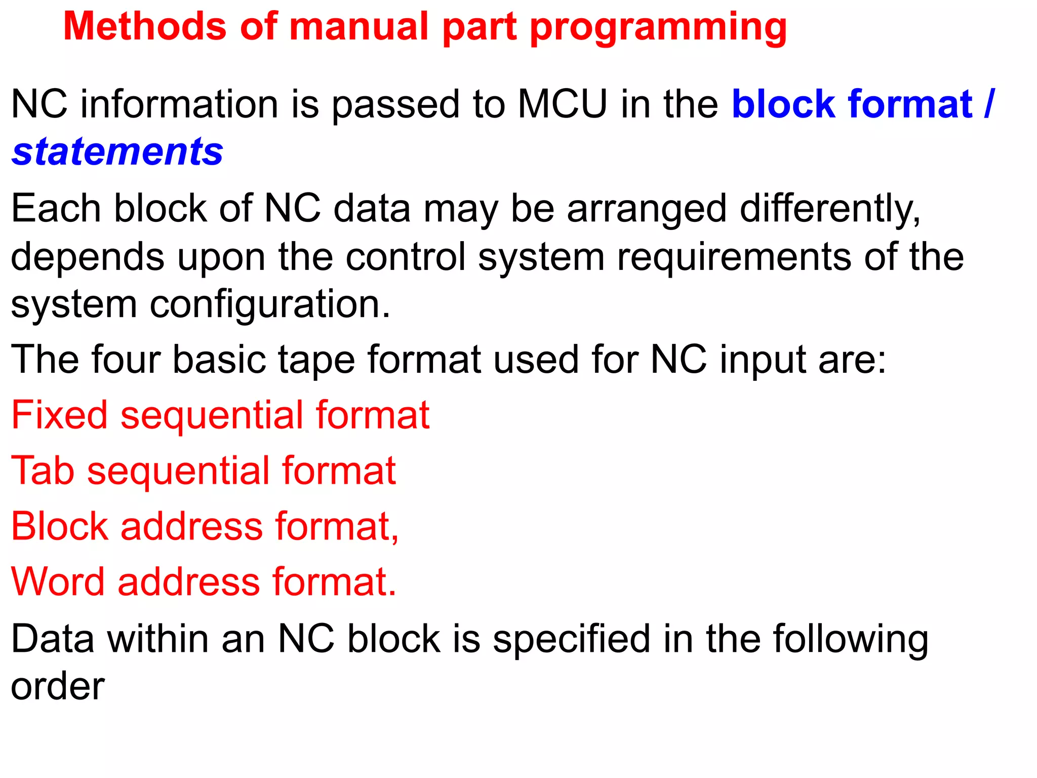 CNC part programming