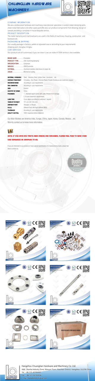 Cnc processing stampings parts provider