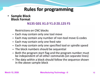 CNC Programming.ppt Basic codes & Explanation | PPT