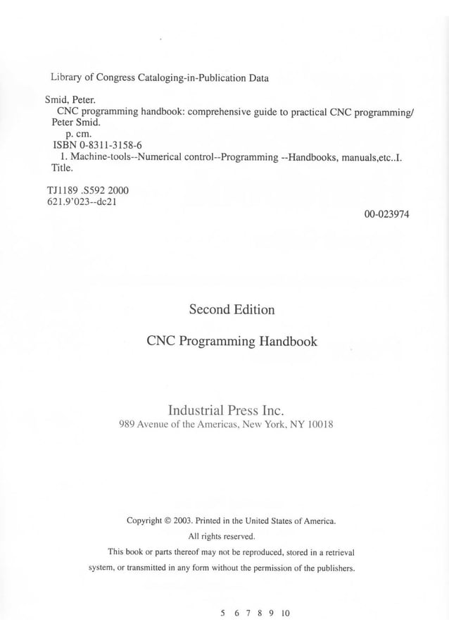 Cnc programming handbook - Peter Schmid | PDF