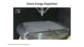 Direct Energy Deposition
• https://www.youtube.com/watch?v=sUjyKOiIhwg
 