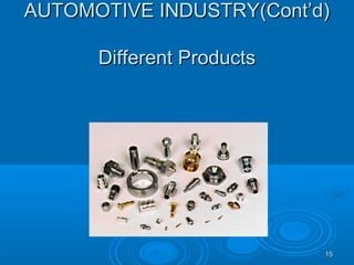 1515
AUTOMOTIVE INDUSTRY(Cont’d)AUTOMOTIVE INDUSTRY(Cont’d)
Different ProductsDifferent Products
 