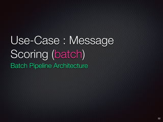 Use-Case : Message
Scoring (batch)
Batch Pipeline Architecture
52
 