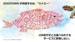 8
ZOZOTOWN が目指すのは、”スイミー”
100匹やそこら食べられても
サービスに影響しない。スイミー. レオ＝レオニ／作. 谷川俊太郎／訳 1969年出版
 