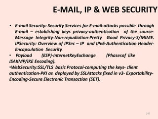 CRYPTOGRAPHY AND NETWORK SECURITY- E-Mail Security | PPT
