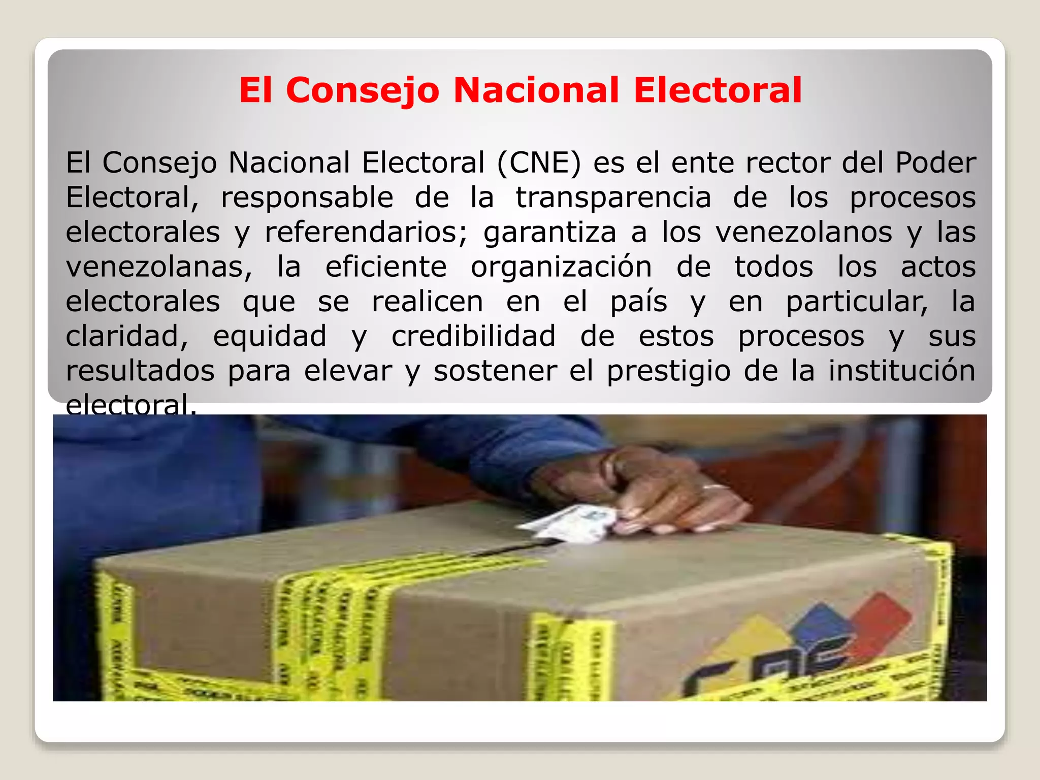 Poder Electoral en Venezuela(Cne) | PPT