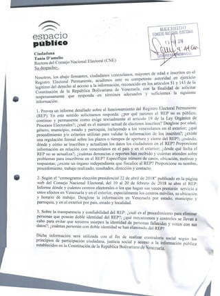 Peticiones de información al CNE sobre el REP