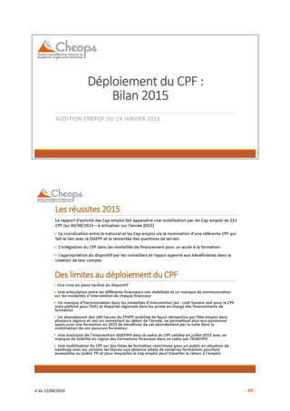 Cnefop  1er rapport sur la mise en œuvre du CPF et du CEP - Tome 2