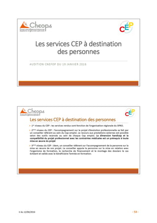 Cnefop  1er rapport sur la mise en œuvre du CPF et du CEP - Tome 2