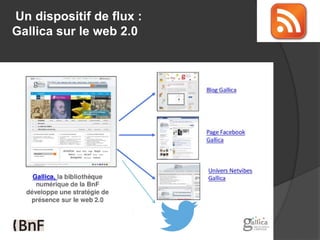Un dispositif de flux : 
Gallica sur le web 2.0  