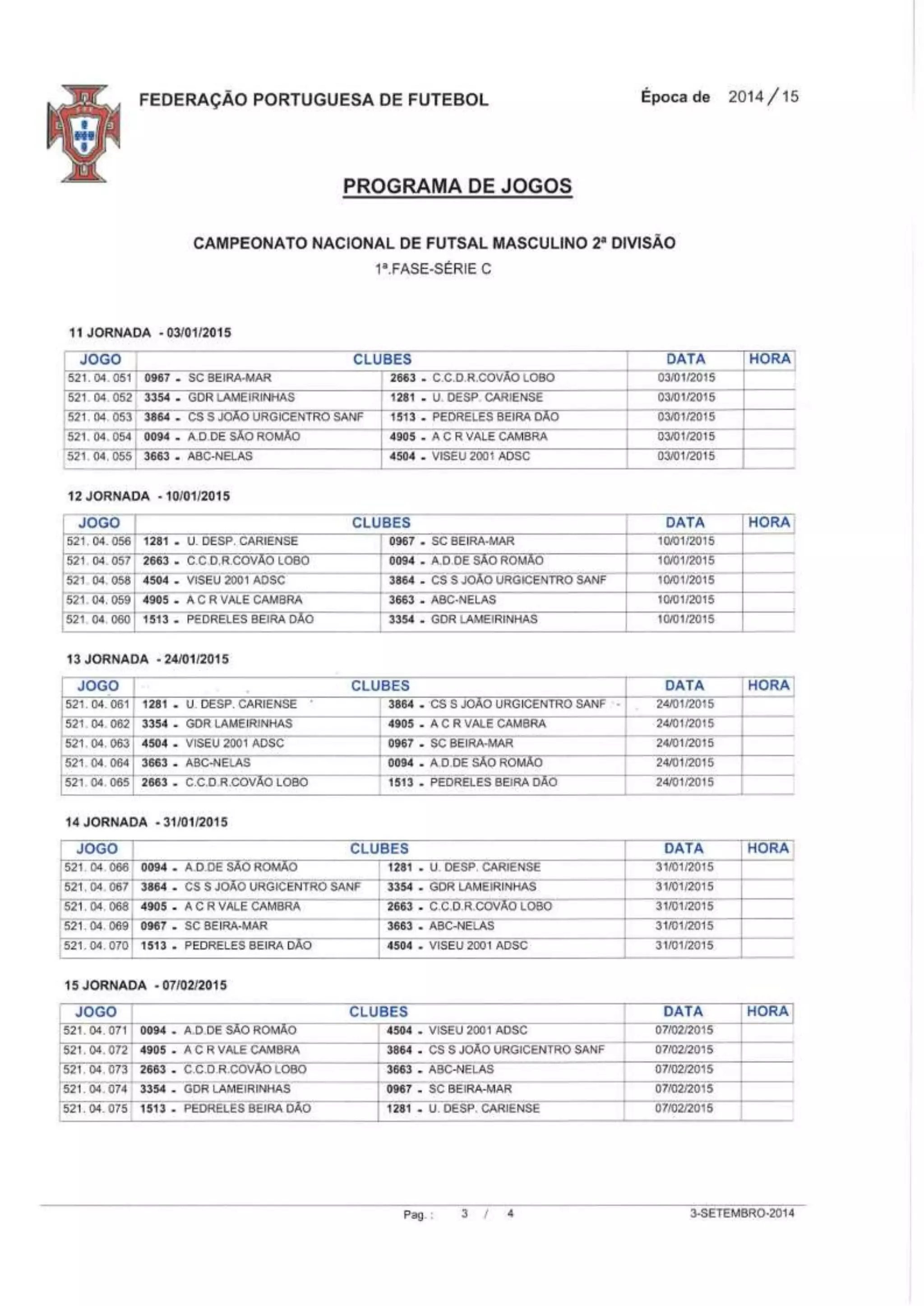 Cn futsal 2 div sorteio