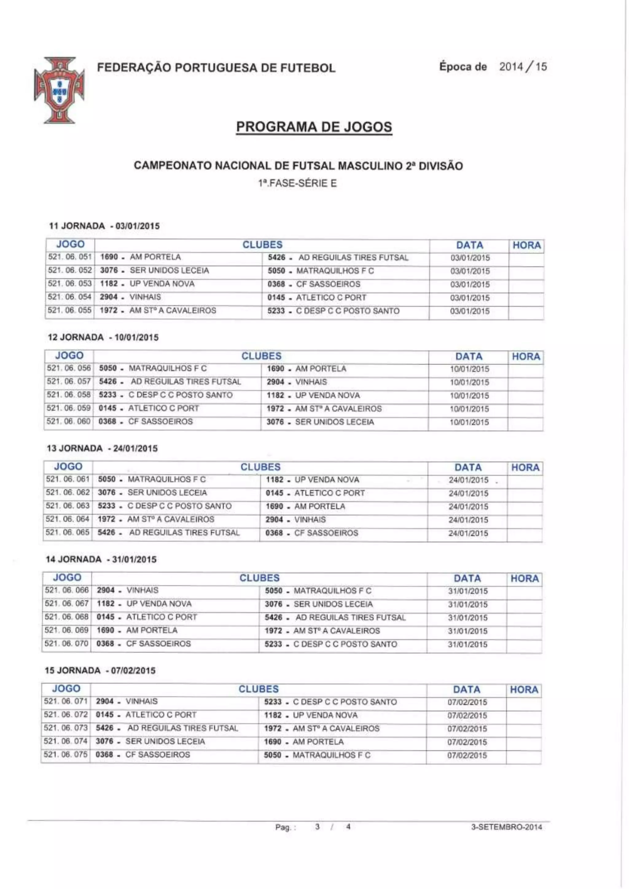 Cn futsal 2 div sorteio
