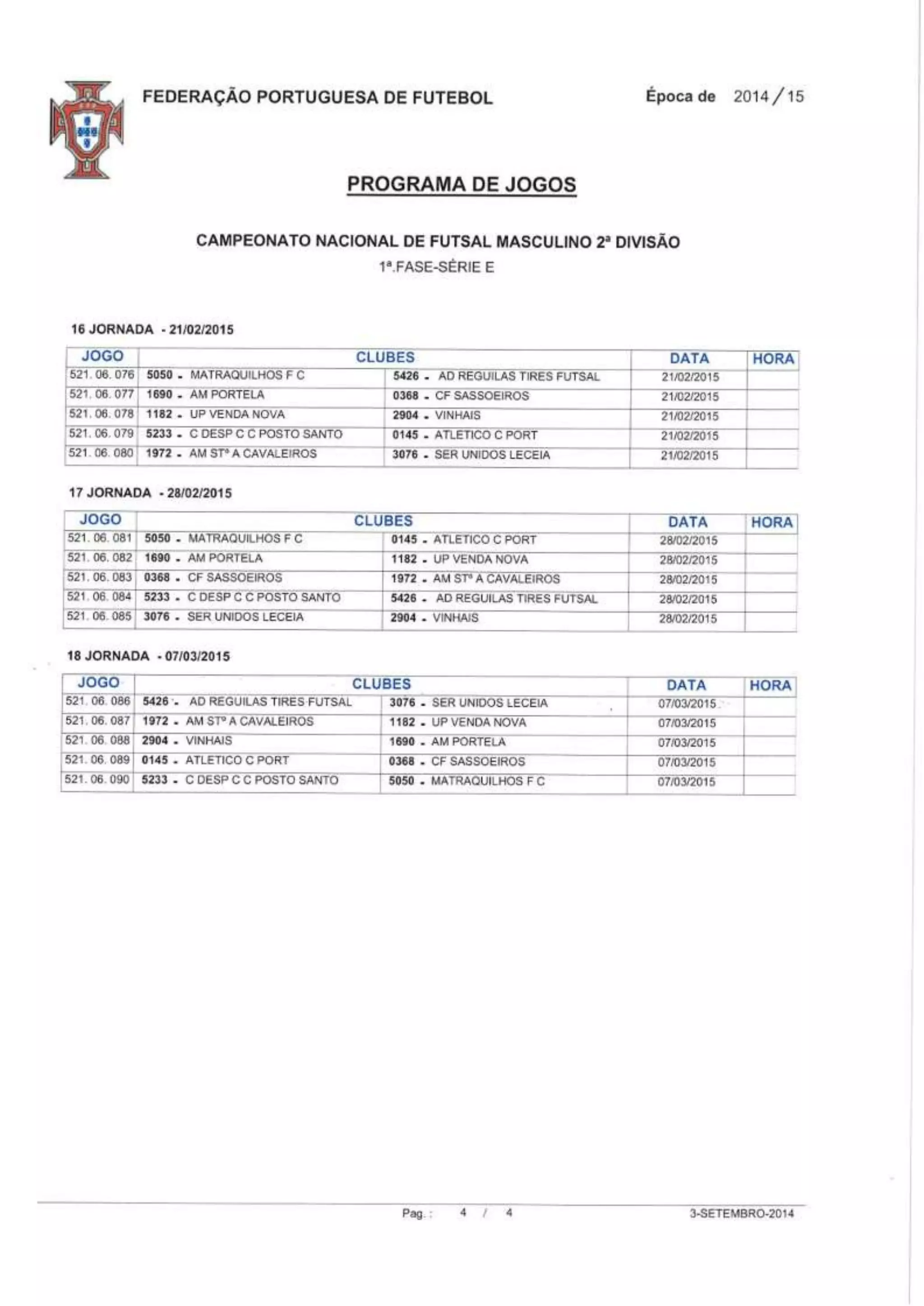 Cn futsal 2 div sorteio