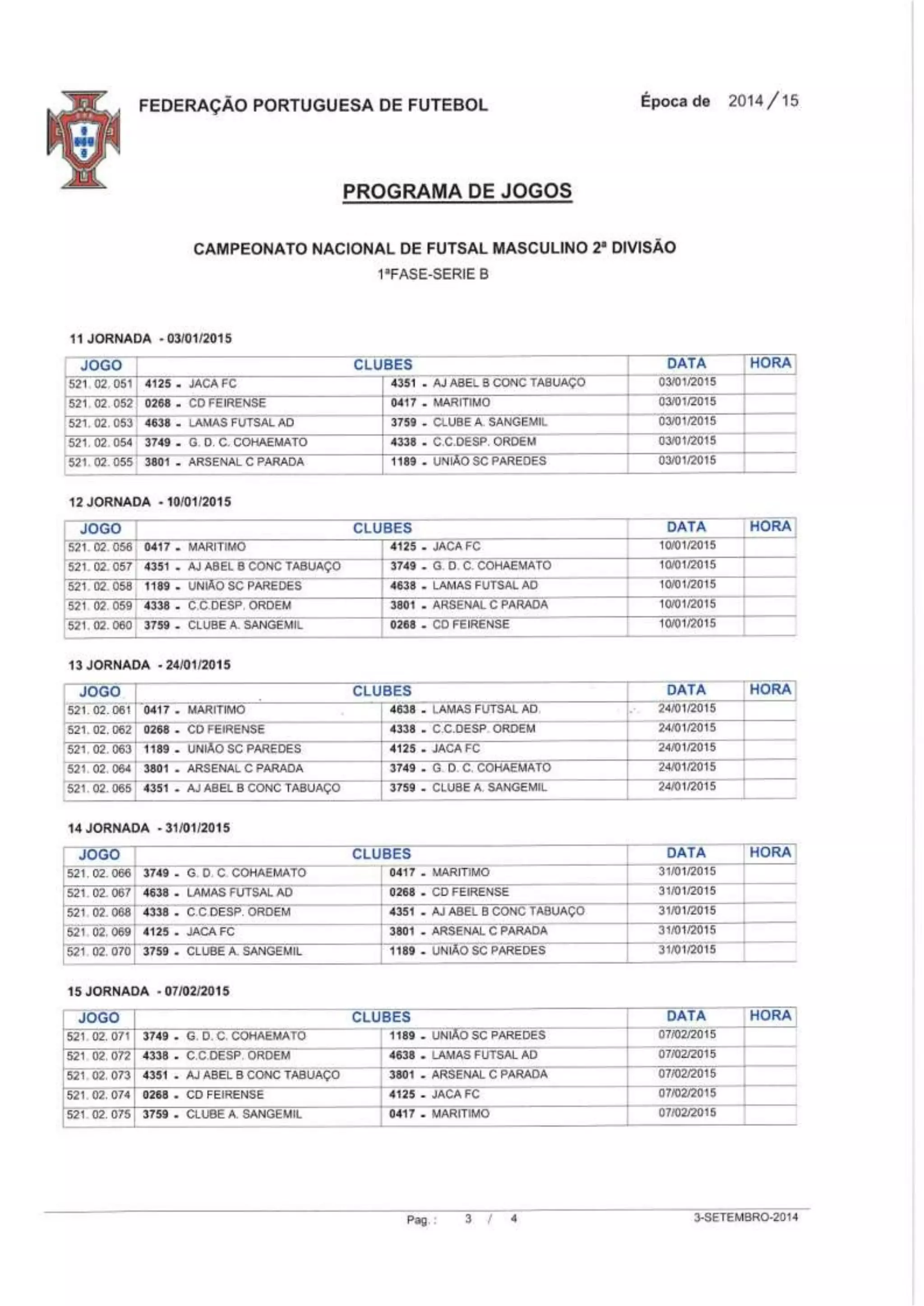 Cn futsal 2 div sorteio