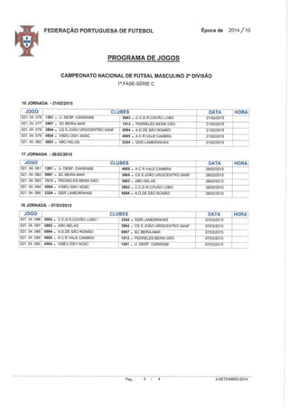 Cn futsal 2 div sorteio