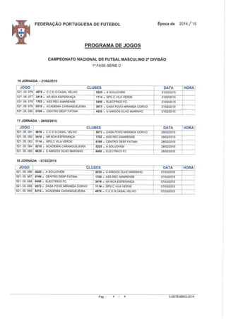 Cn futsal 2 div sorteio
