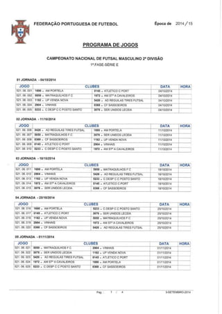 Cn futsal 2 div sorteio