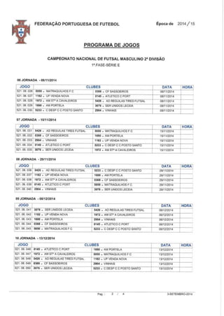 Cn futsal 2 div sorteio