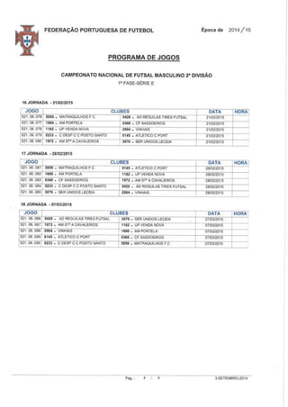 Cn futsal 2 div sorteio