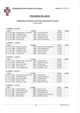 Cn futsal 2 div sorteio